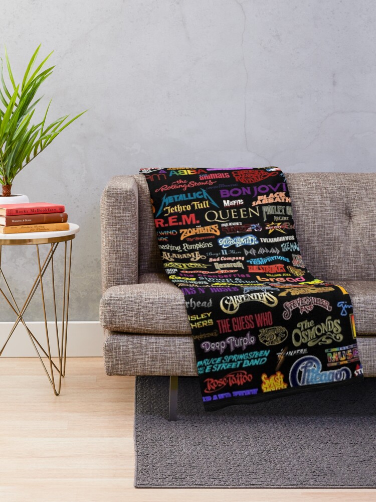 Discover Rock bands classic t shirt Throw Blanket