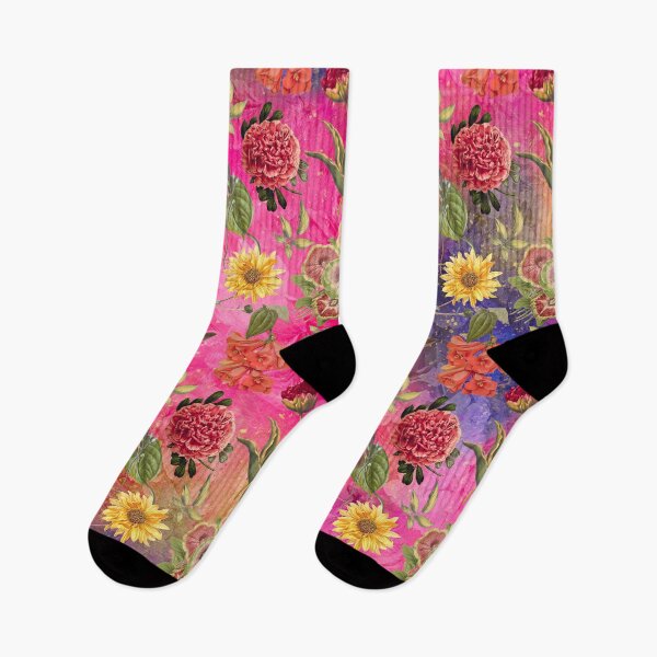 Item preview, Vintage flowers and roses exotic summer garden, botanical pattern, floral illustration, hot pink vintage floral designed and sold by ZeinabTaha.