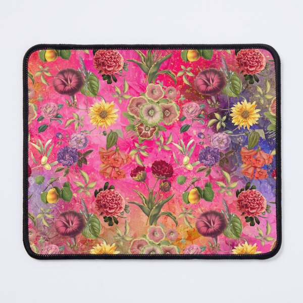 Item preview, Vintage flowers and roses exotic summer garden, botanical pattern, floral illustration, hot pink vintage floral designed and sold by ZeinabTaha.