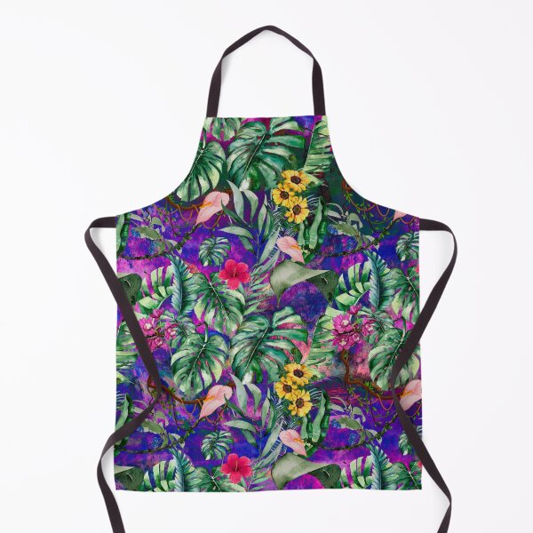 Item preview, Exotic purple forest, leaves and flowers tropical pattern, botanical illustration, floral illustration designed and sold by ZeinabTaha.