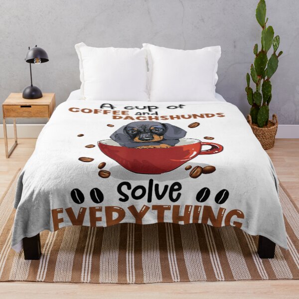 Item preview, A Cup Of Coffee And Dachshunds Solve Everything designed and sold by zacben.