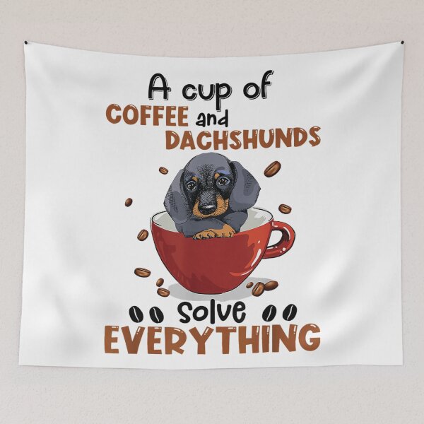 Item preview, A Cup Of Coffee And Dachshunds Solve Everything designed and sold by zacben.