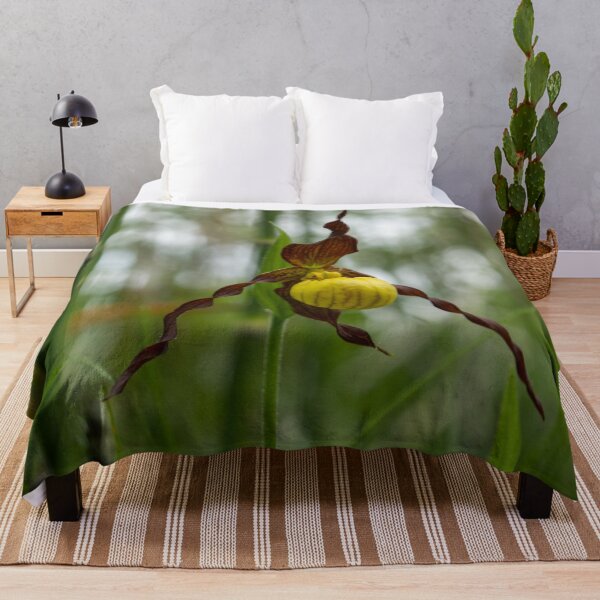 Item preview, Finding Forest Treasures - Venus Slipper Orchid in Yellow and Brown designed and sold by Georgia Mizuleva.
