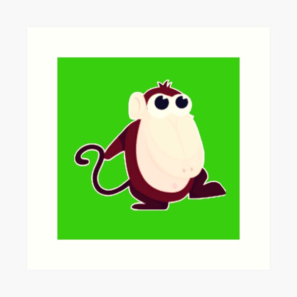 cute fat monkey Art Print