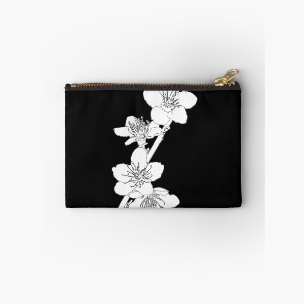 Item preview, Cherry blossoms. Black background. black and white designed and sold by AnaStickerD.