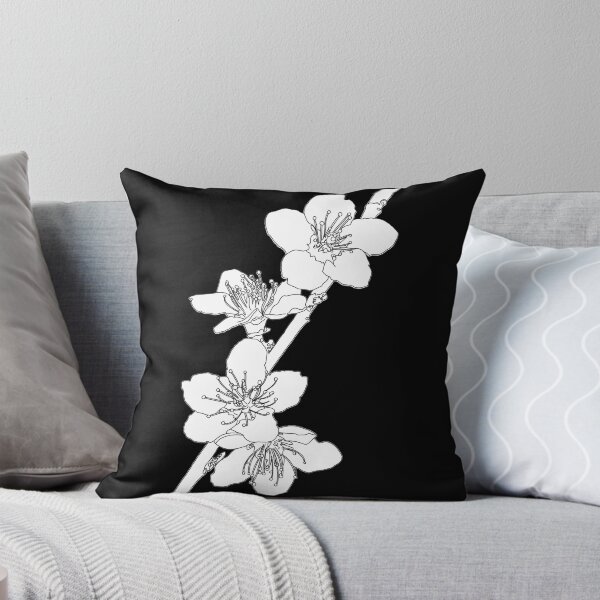 Item preview, Cherry blossoms. Black background. black and white designed and sold by AnaStickerD.