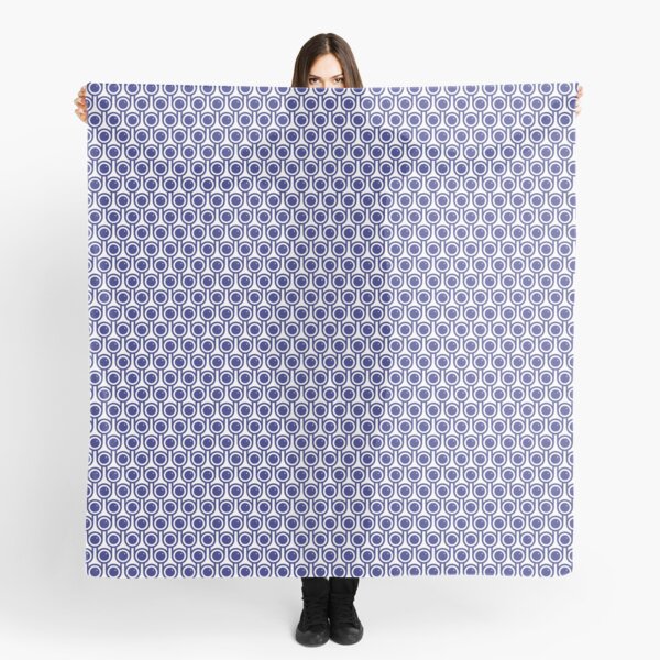 Scandi Midcentury Modern Retro Geometric Blueberries Pattern Scarf