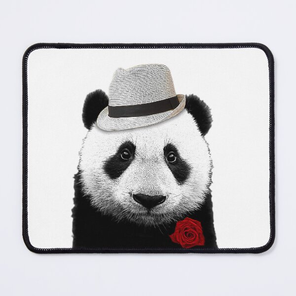 Item preview, Don Vito Pandaone panda bear portrait (white) designed and sold by Madame Memento.