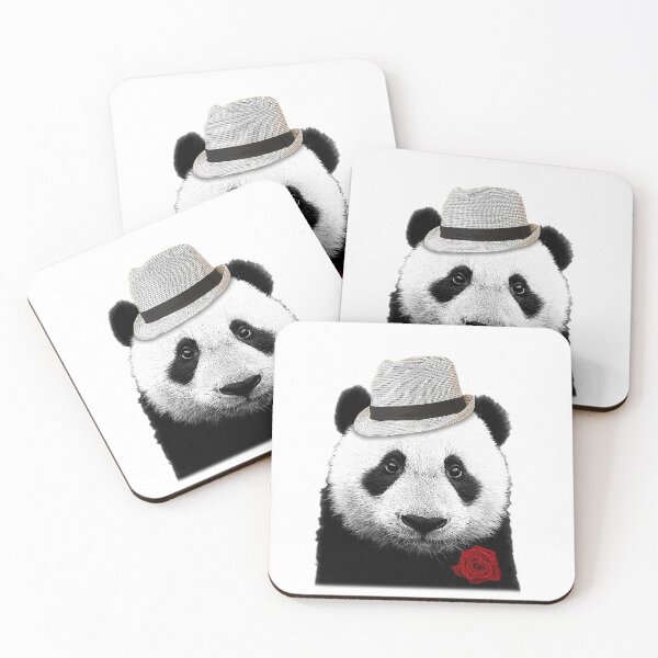 Item preview, Don Vito Pandaone panda bear portrait (white) designed and sold by Madame Memento.