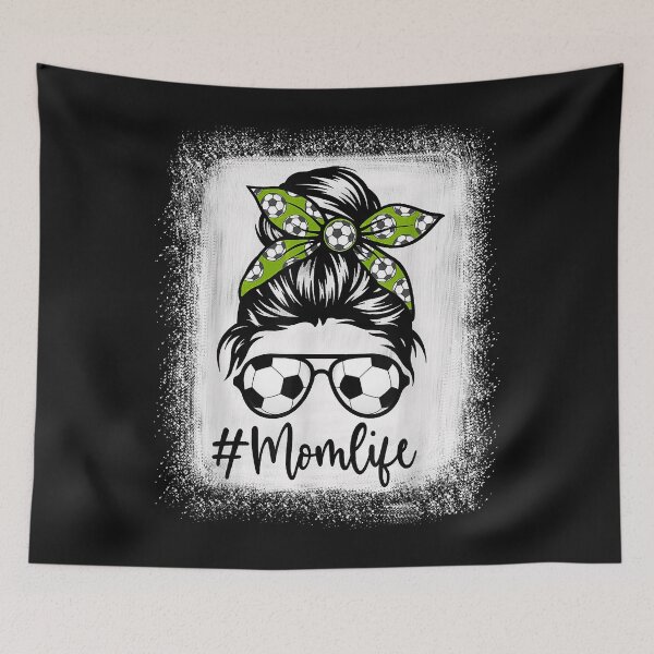 Item preview, Womens Mom Life Soccer Mom Bleached Shirts Messy Bun Funny designed and sold by Mitzi12312.