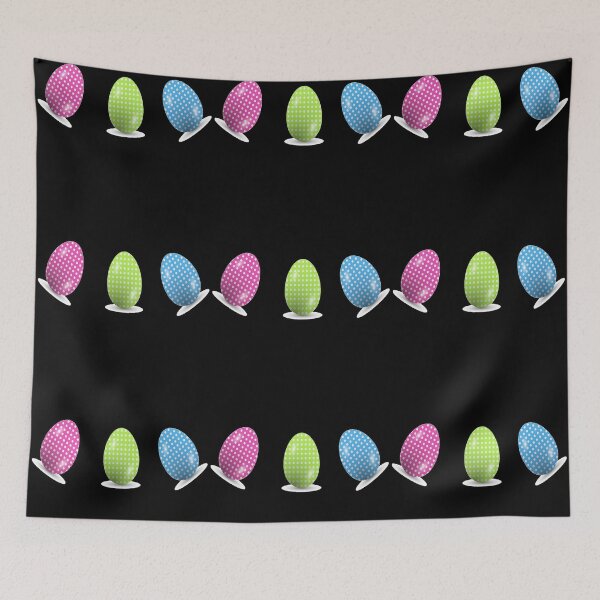 Item preview, Polka dots Easter eggs on black designed and sold by tetibright.