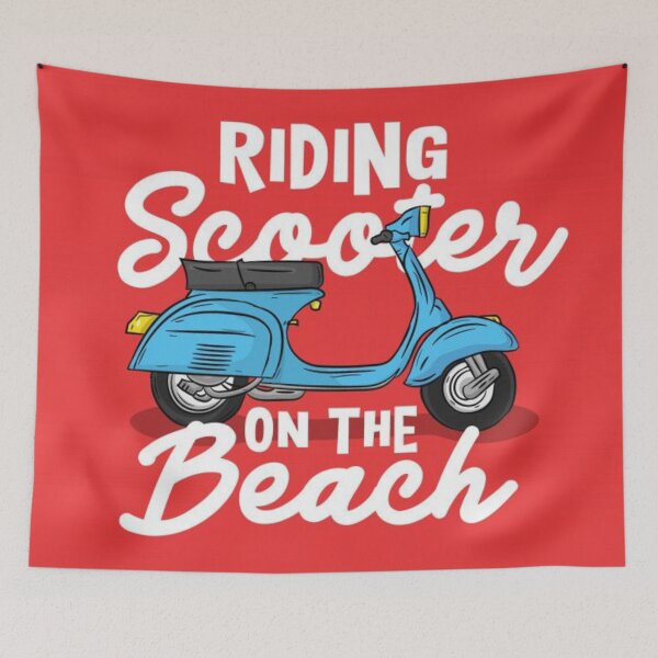 Item preview, Riding scooter on the beach | Beach edition | Goa designed and sold by garimag.