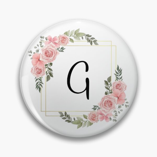 Item preview, Monogram Letter G | Pink Floral Design with Gold Edges designed and sold by JustSeasons.