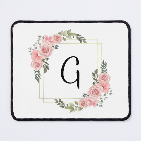 Item preview, Monogram Letter G | Pink Floral Design with Gold Edges designed and sold by JustSeasons.