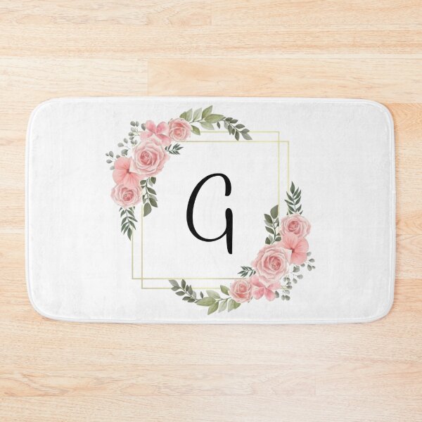 Item preview, Monogram Letter G | Pink Floral Design with Gold Edges designed and sold by JustSeasons.