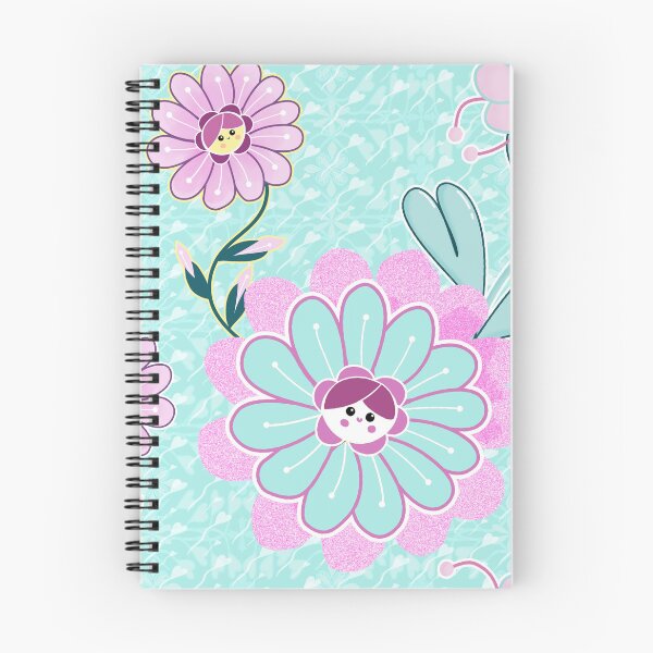 Item preview, Kawaii kids cute flower faces seamless pattern designed and sold by AleFairyland.