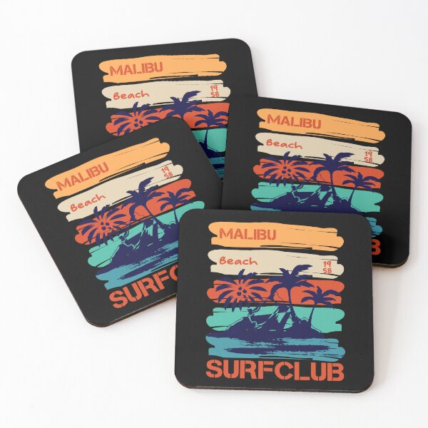 Item preview, Malibu Beach Surfclub - A design with summery colors and the lettering Malibu Beach Surfclub as well as palm trees and the sea designed and sold by velisani.