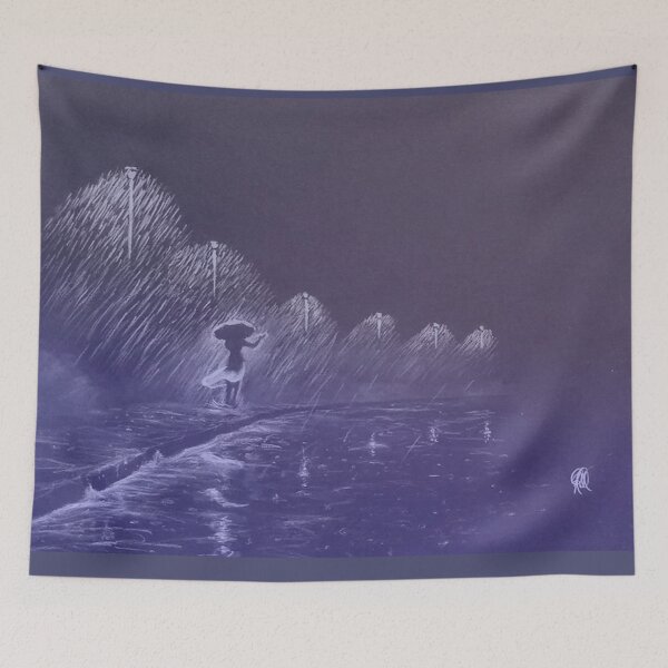 Item preview, White Charcoal Midnightblue Rain sketch by J.D. Hall designed and sold by MystixJack.