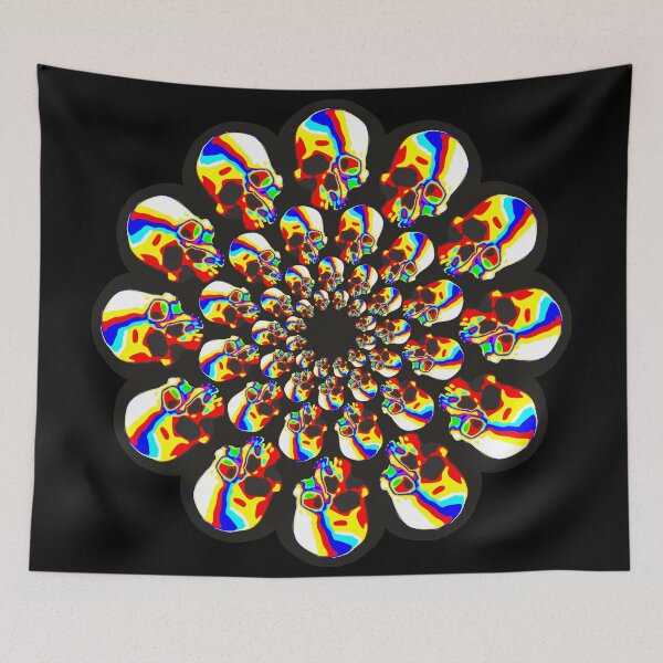 Item preview, fyah skull mandala designed and sold by silvercordchop.