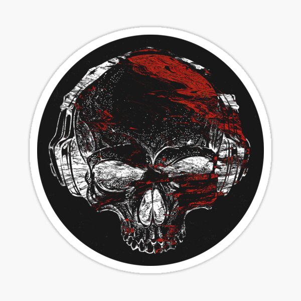 Glitch Skeleton Art Sticker