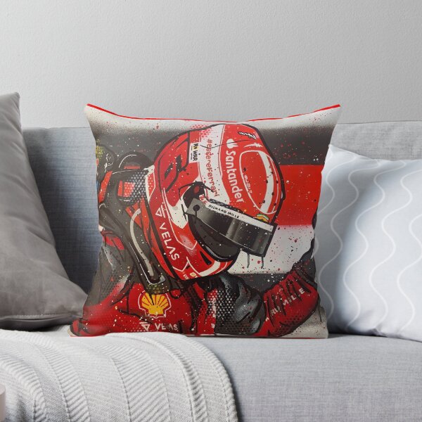 Charles Leclerc 2022 - Ferrari F1 graffiti painting by DRAutoArt Throw Pillow