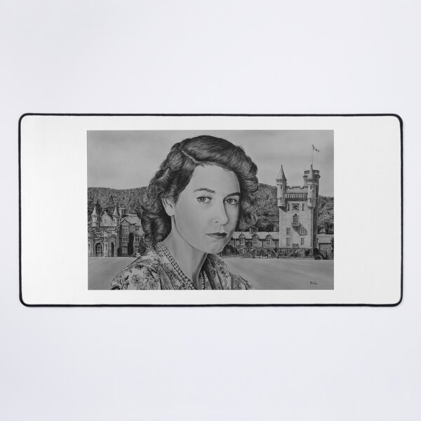 Item preview, Young Queen Elisabeth in front of Balmoral Castle designed and sold by RmvPortraitsArt.