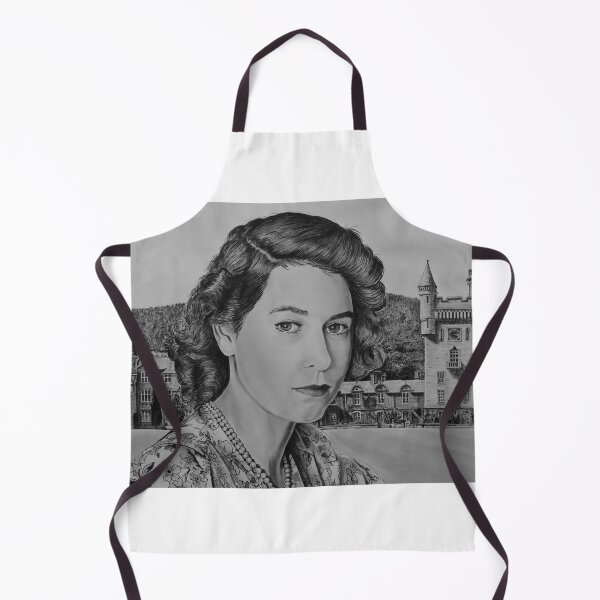 Item preview, Young Queen Elisabeth in front of Balmoral Castle designed and sold by RmvPortraitsArt.
