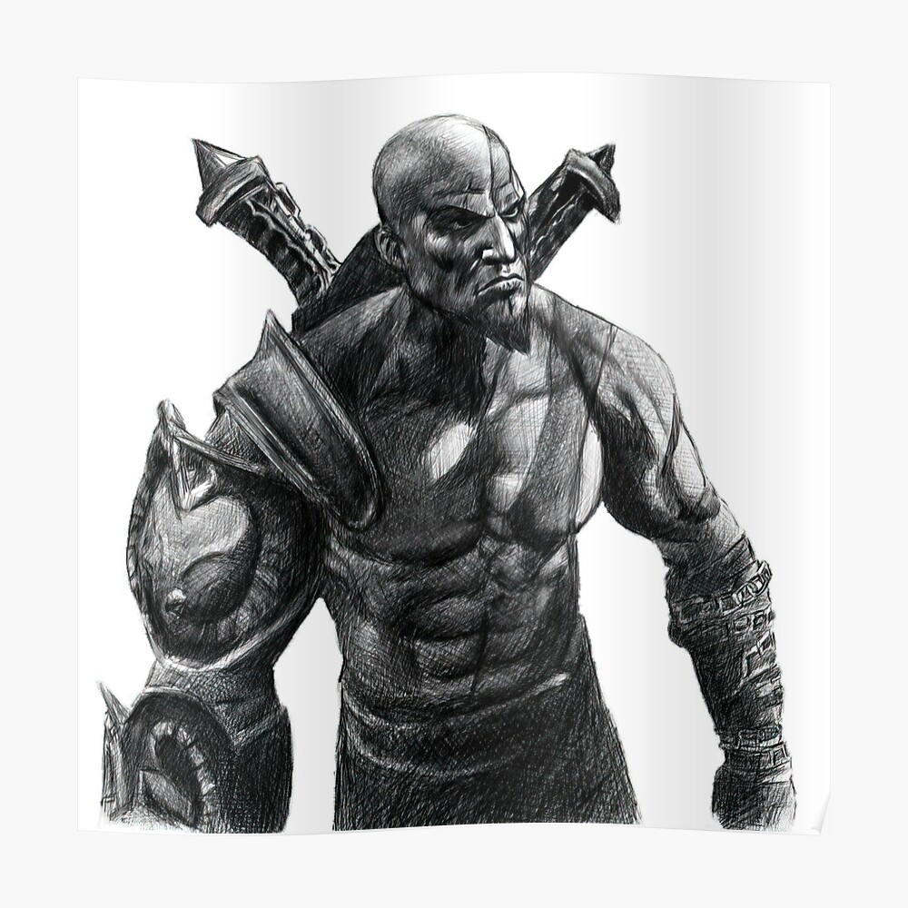 Póster «Fanart de Kratos - God Of War 3» de pitkevicharts | Redbubble