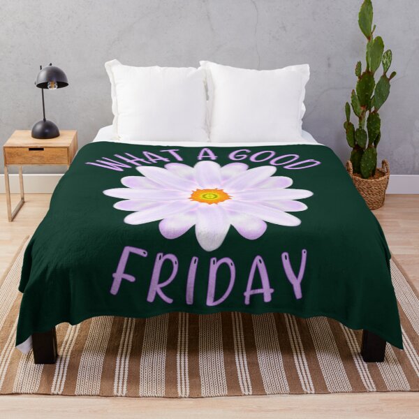 Artikelvorschau, Was für ein Karfreitag, Karfreitag-Zitat mit Aster Flower Illustration entworfen und verkauft von Willowandmay.