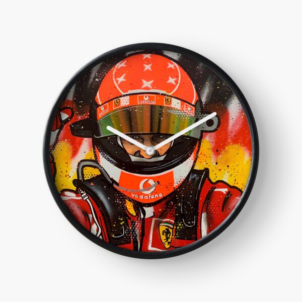 Michael Schumacher - Ferrari F1 graffiti painting by DRAutoArt Clock