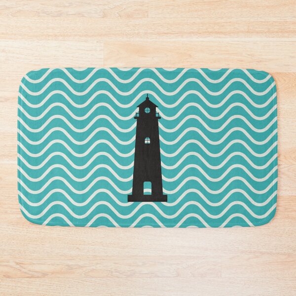 Item preview, Lighthouse Icon on Turquoise Waves Background designed and sold by HiddenPuppets.