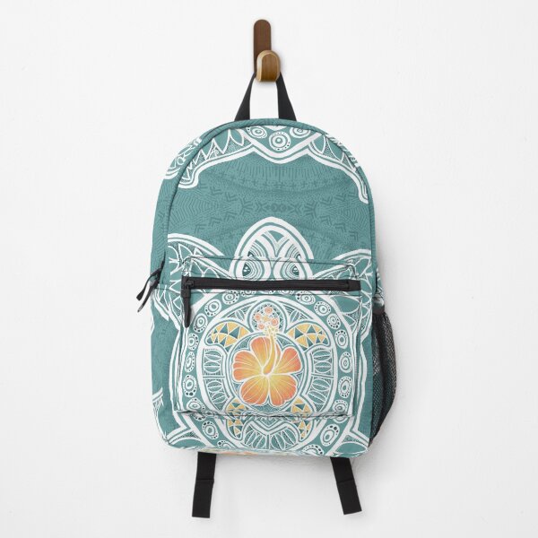 Item preview, Pasifika Turtle - blanco sobre agua con flor de naranja designed and sold by AprilAppleArt.