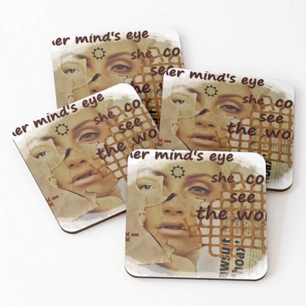 Item preview, in her mind's eye, she could see, the world, newspaper collage, third eye, knowledge, witch, fairy, foretelling the future designed and sold by NessArtByEwa.