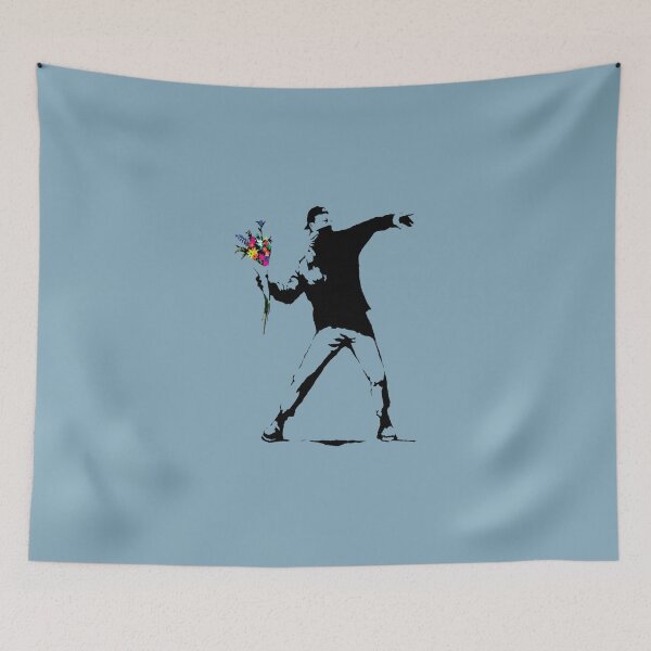 Item preview, Banksy Protester Throwing Flowers  Classic T-Shirt designed and sold by tiffanywolfes.