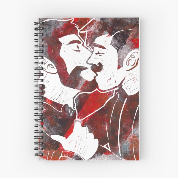 Item preview, Stobotnik Kiss Grunge Linocut Black Red designed and sold by ayjaydraws.