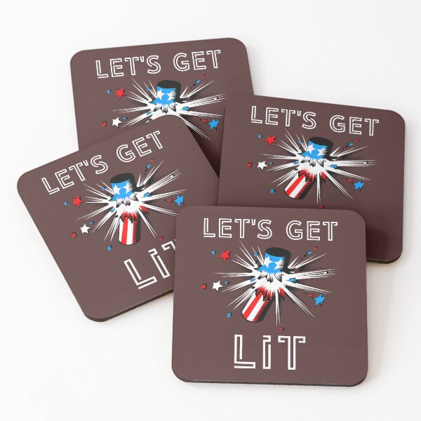 Item preview, Let's Get Lit Funny America Fireworks Stars and Stripes USA T-Shirt designed and sold by speyergusym.