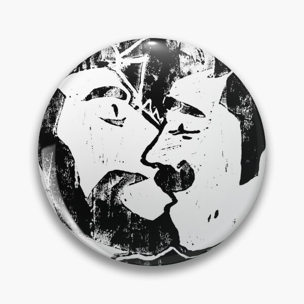 Item preview, Stobotnik Kiss Grunge Linocut Black designed and sold by ayjaydraws.