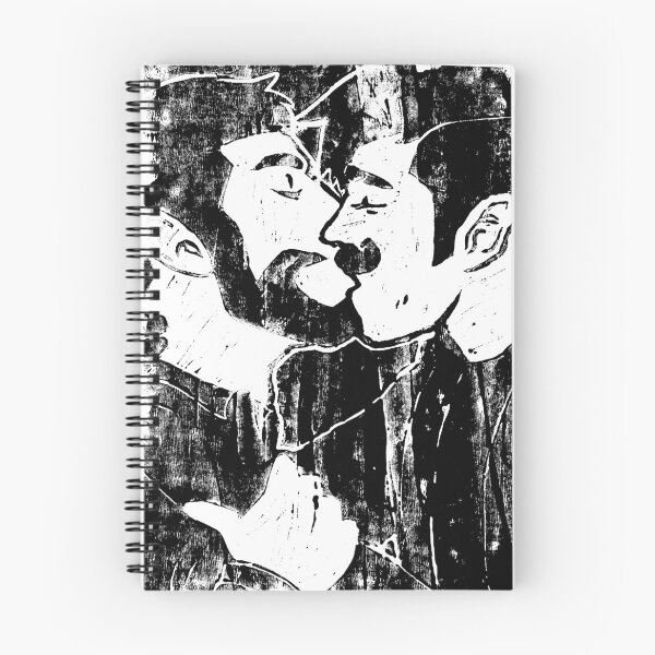Item preview, Stobotnik Kiss Grunge Linocut Black designed and sold by ayjaydraws.