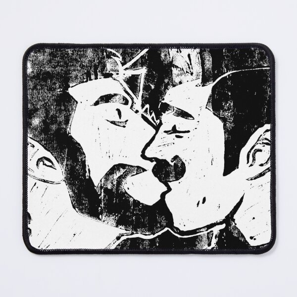 Item preview, Stobotnik Kiss Grunge Linocut Black designed and sold by ayjaydraws.