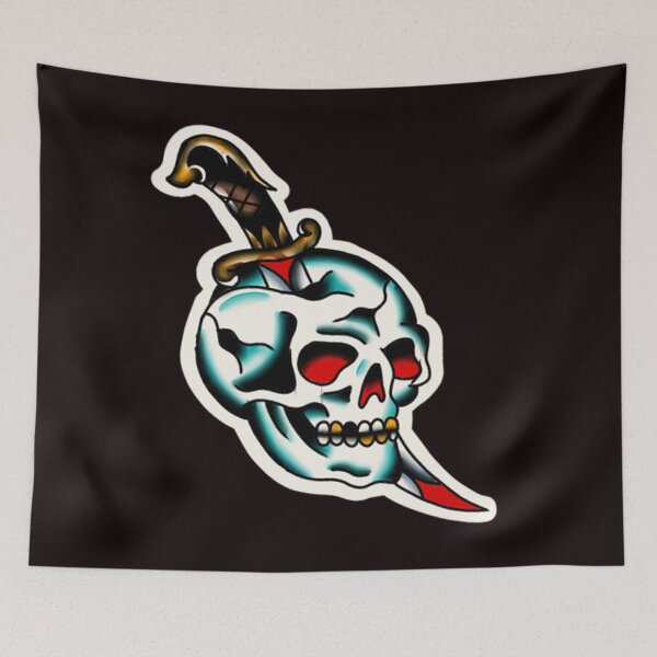 Item preview, Skull dagger traditional tattoo designed and sold by rafaelwolf.