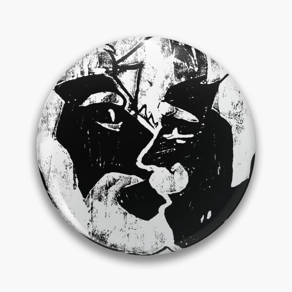 Item preview, Stobotnik Kiss Grunge Linocut White designed and sold by ayjaydraws.