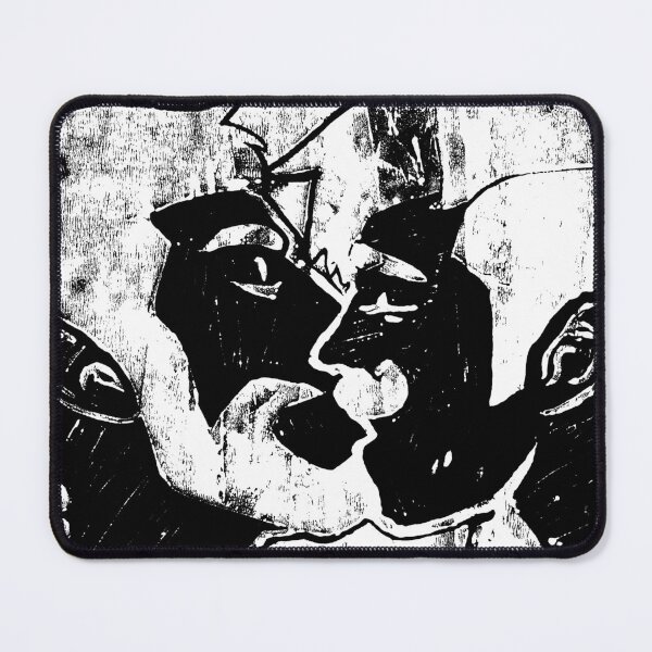 Item preview, Stobotnik Kiss Grunge Linocut White designed and sold by ayjaydraws.