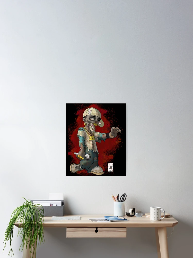 Thumbnail 2 of 3, Poster, Z Fresh Zombie-Rapper designed and sold by SpellboundReli.