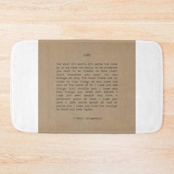 Item preview, For what it's worth it's never too late life quote by F. Scott Fitzgerald designed and sold by SummerSoulCo.