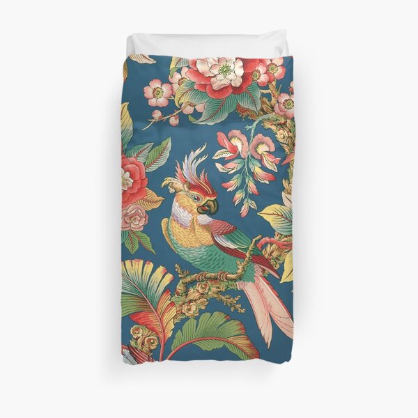 Antique French Chinoiserie in Blue Duvet Cover