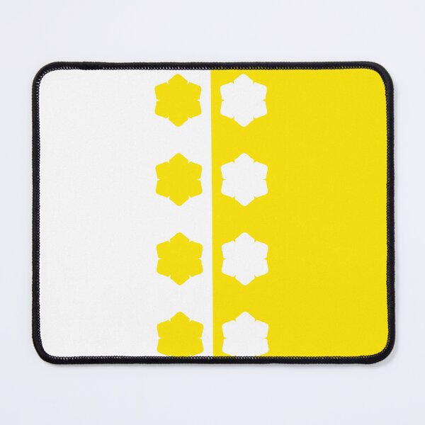 Item preview, Yellow and White Symmetrical Asymmetry with Flowers designed and sold by Shapes-Mania.