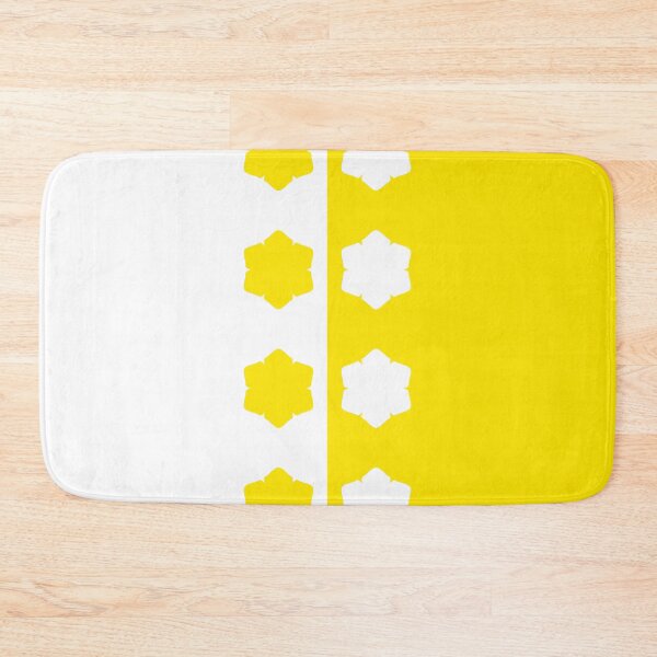 Item preview, Yellow and White Symmetrical Asymmetry with Flowers designed and sold by Shapes-Mania.