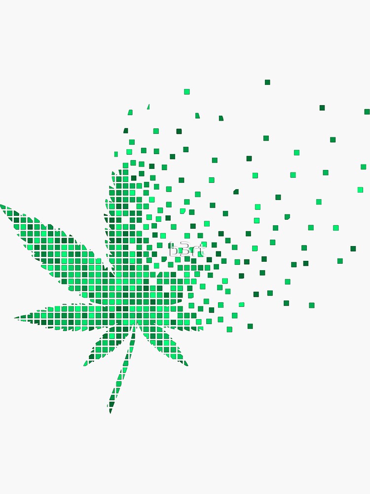 Digital Medical Marijuana Weed Leaf Dissolving by b3rt