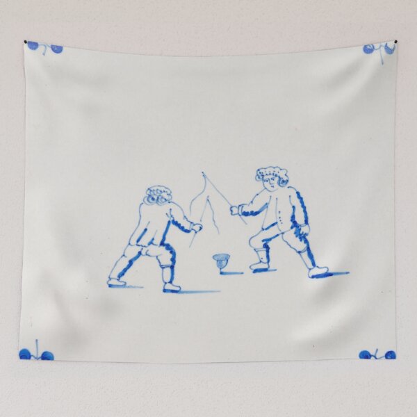 Item preview, Top spinning on antique 17th century Delft blue and white tile designed and sold by Photopat.