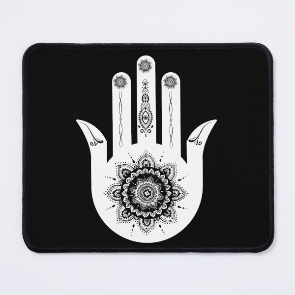Item preview, white hamsa hand mandala designed and sold by hamsasoul.